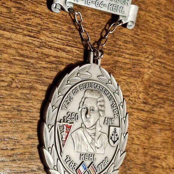 RETRO German Medal Volksmarch 17-18-04 Kehl Pewter Schrobenhausen - Picture 3 of 4